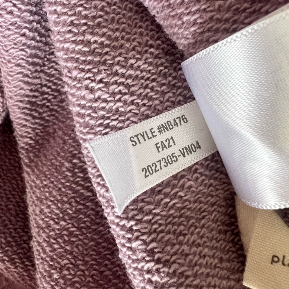 Madewell Sweatshirt Pleat-Sleeve Shrunken Hoodie Pressed Violet purple lavender - Picture 10 of 10